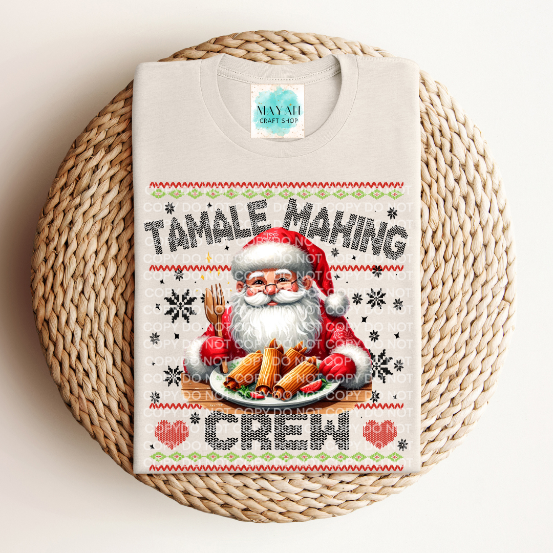 Tamale making crew heather dust shirt. -Mayan Craft Shop