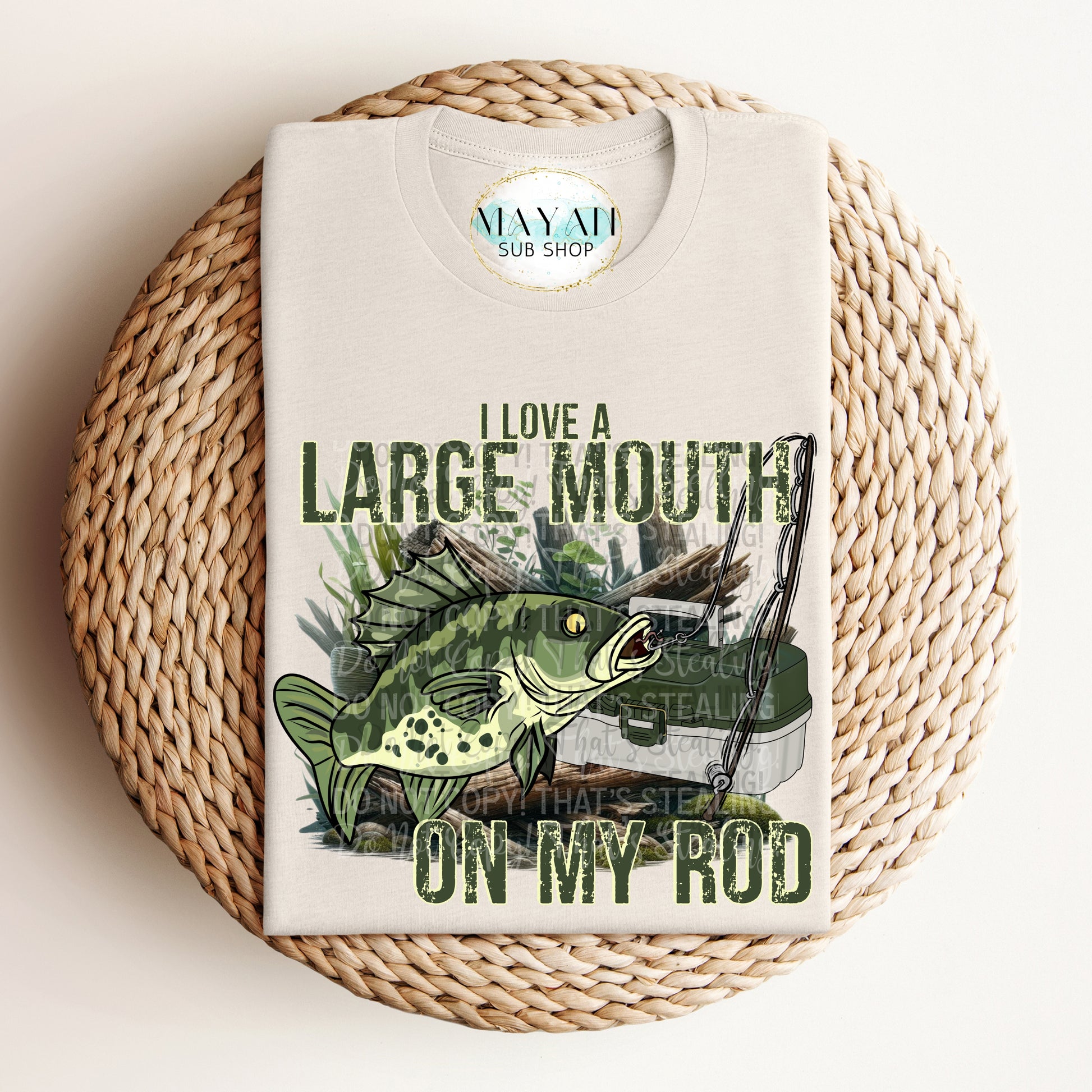 Large Mouth On My Rod Fishing Shirt - Mayan Sub Shop