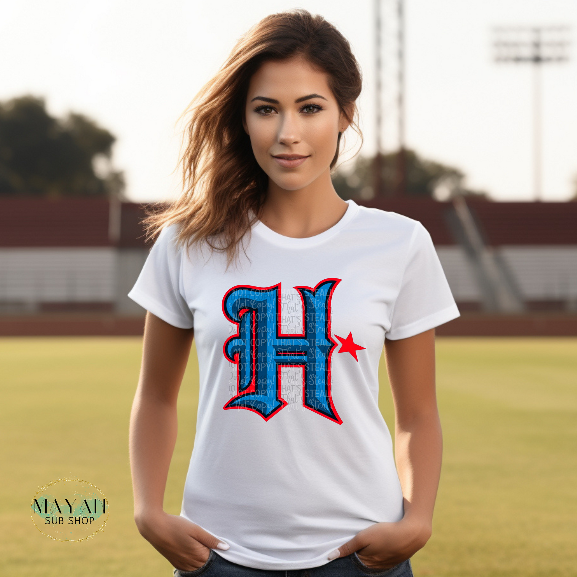 Big H shirt. -Mayan Sub Shop