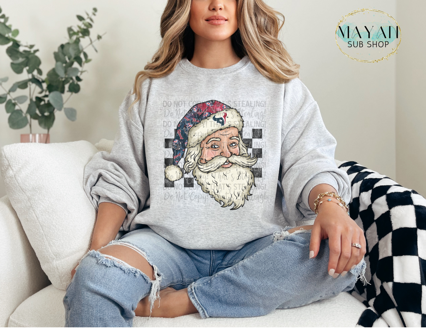 Santa's Houston Football Sweatshirt - Mayan Sub Shop