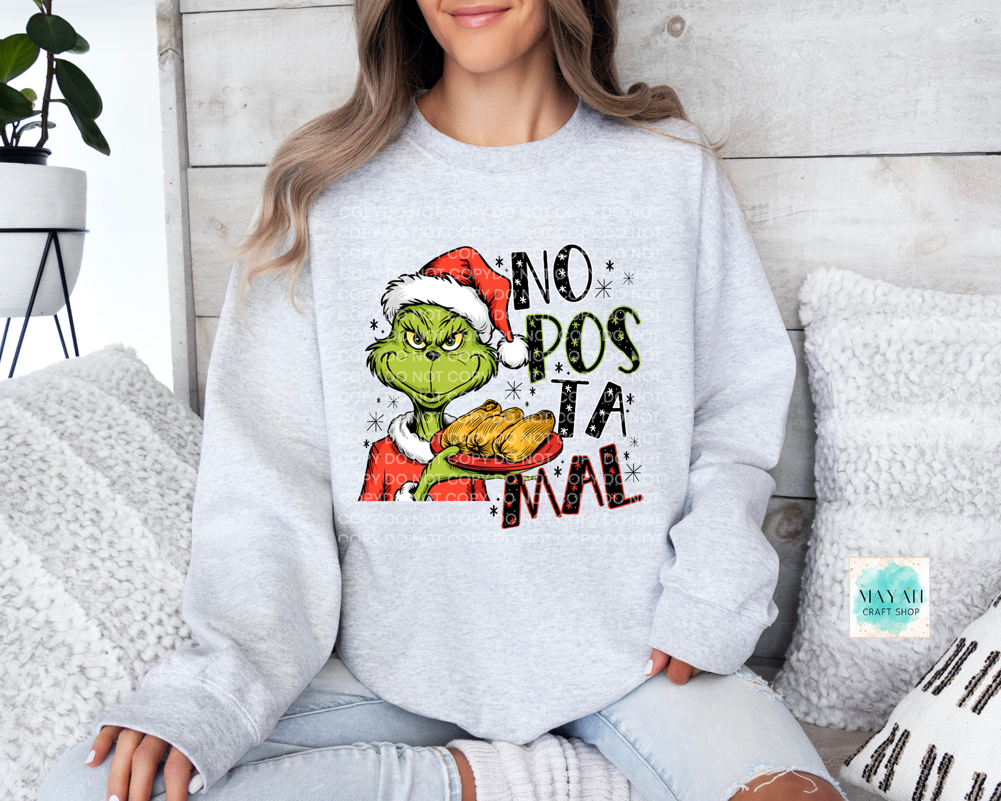 No pos tamal ash grey sweatshirt. -Mayan Craft Shop