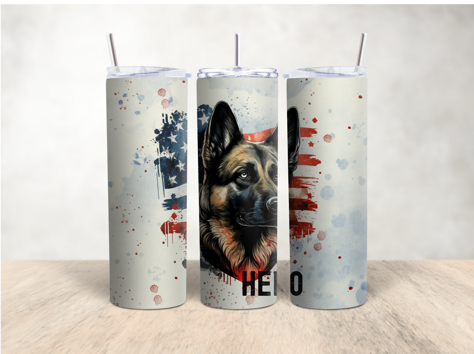 Hero police dog 20 oz. skinny tumbler - Mayan Sub Shop