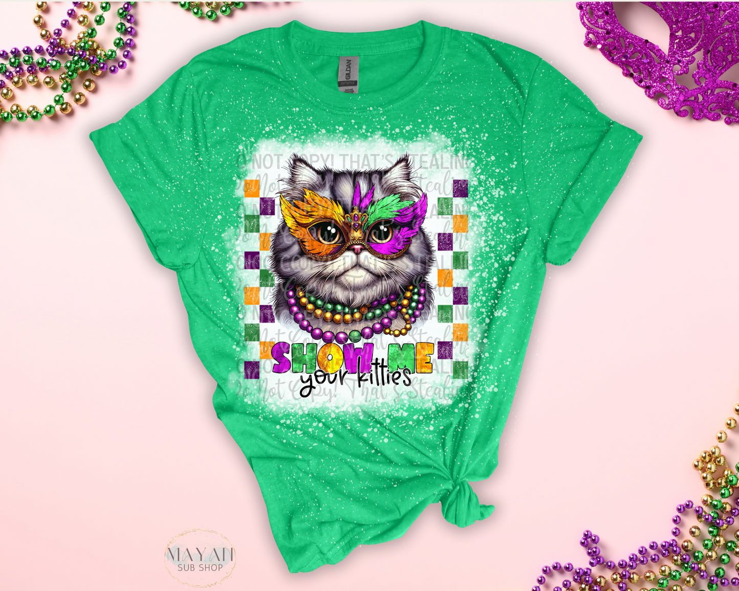 Show Me Your Kitties Bleached Shirt - Mayan Sub Shop