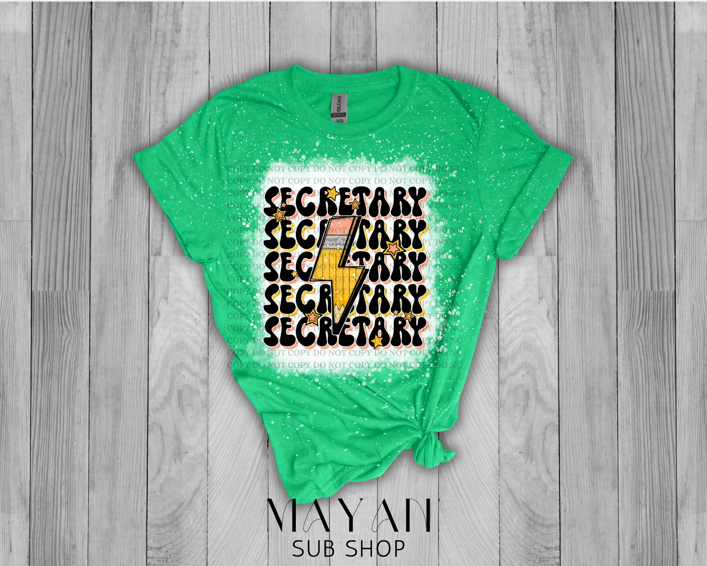 Secretary Retro Bleached Shirt - Mayan Sub Shop