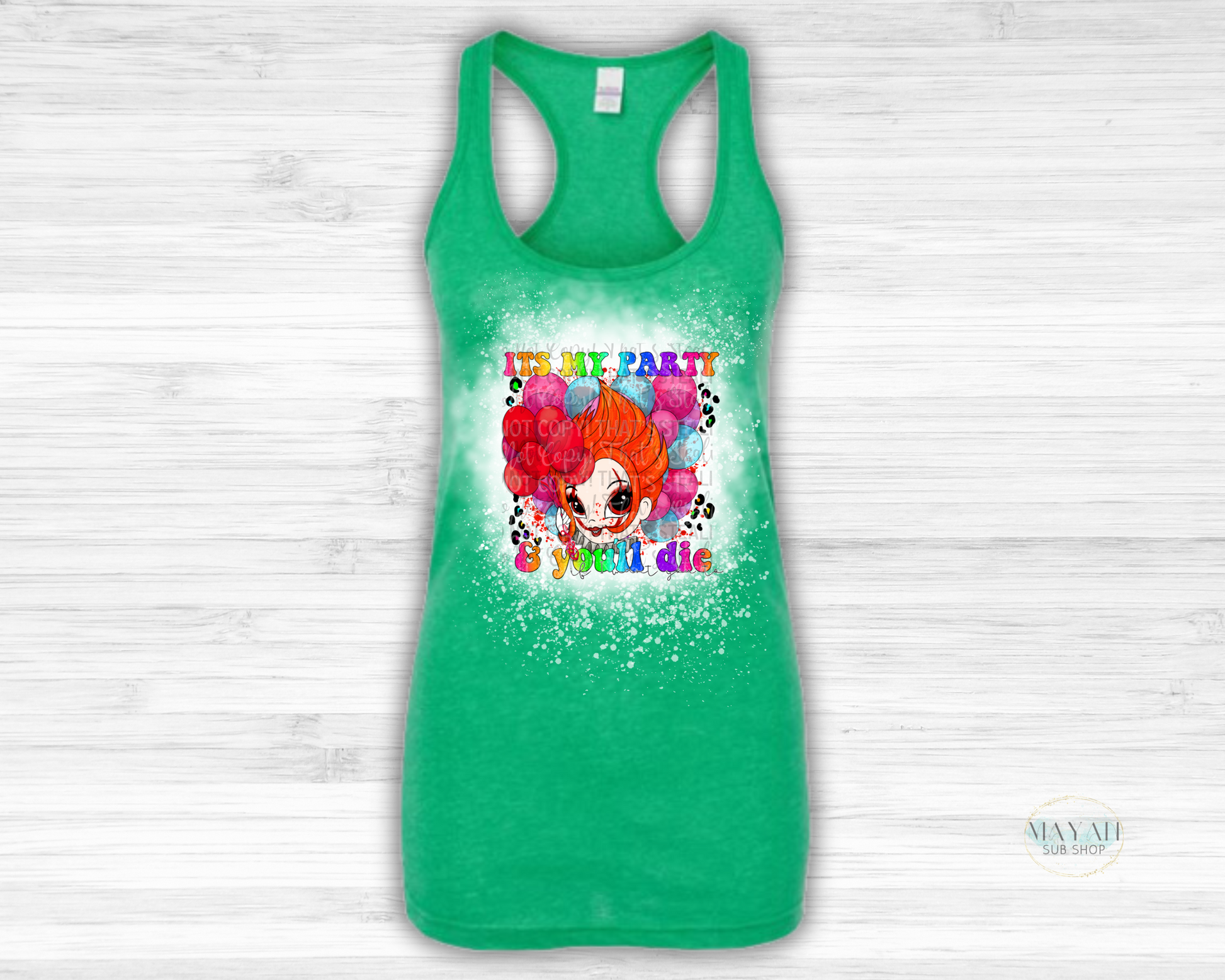 My Party Bleached Tank Top - Mayan Sub Shop