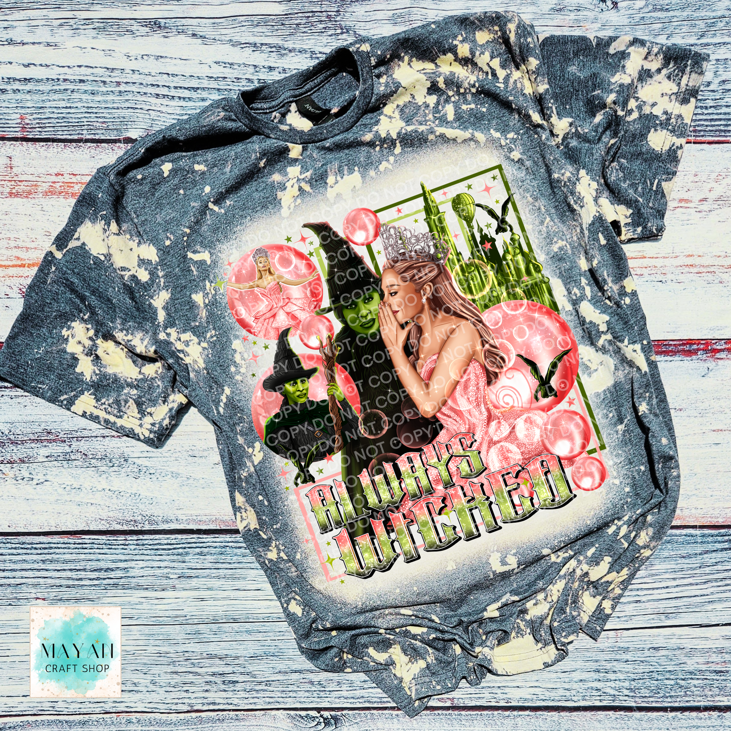 Always wicked heather charcoal scrounged bleached tee. -Mayan Craft Shop