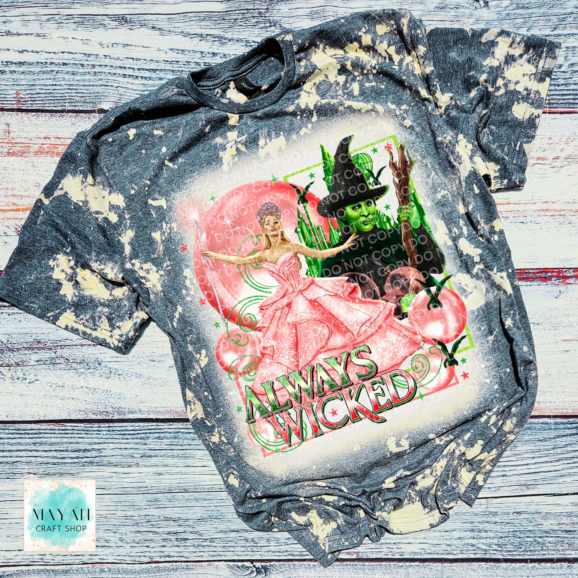 Always wicked heather charcoal scrounged bleached tee. -Mayan Craft Shop