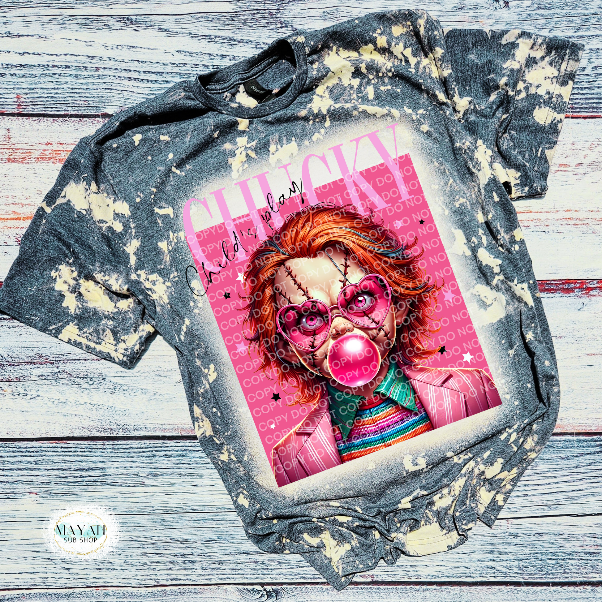 Chucky bleached tee. -Mayan Sub Shop