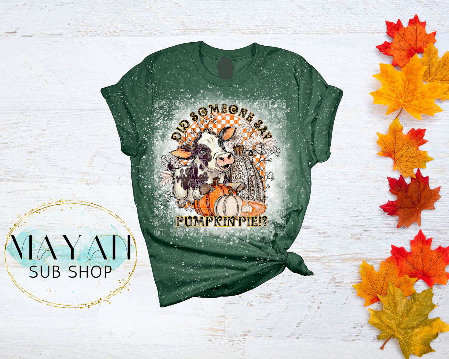 Pumpkin Pie Bleached Shirt - Mayan Sub Shop