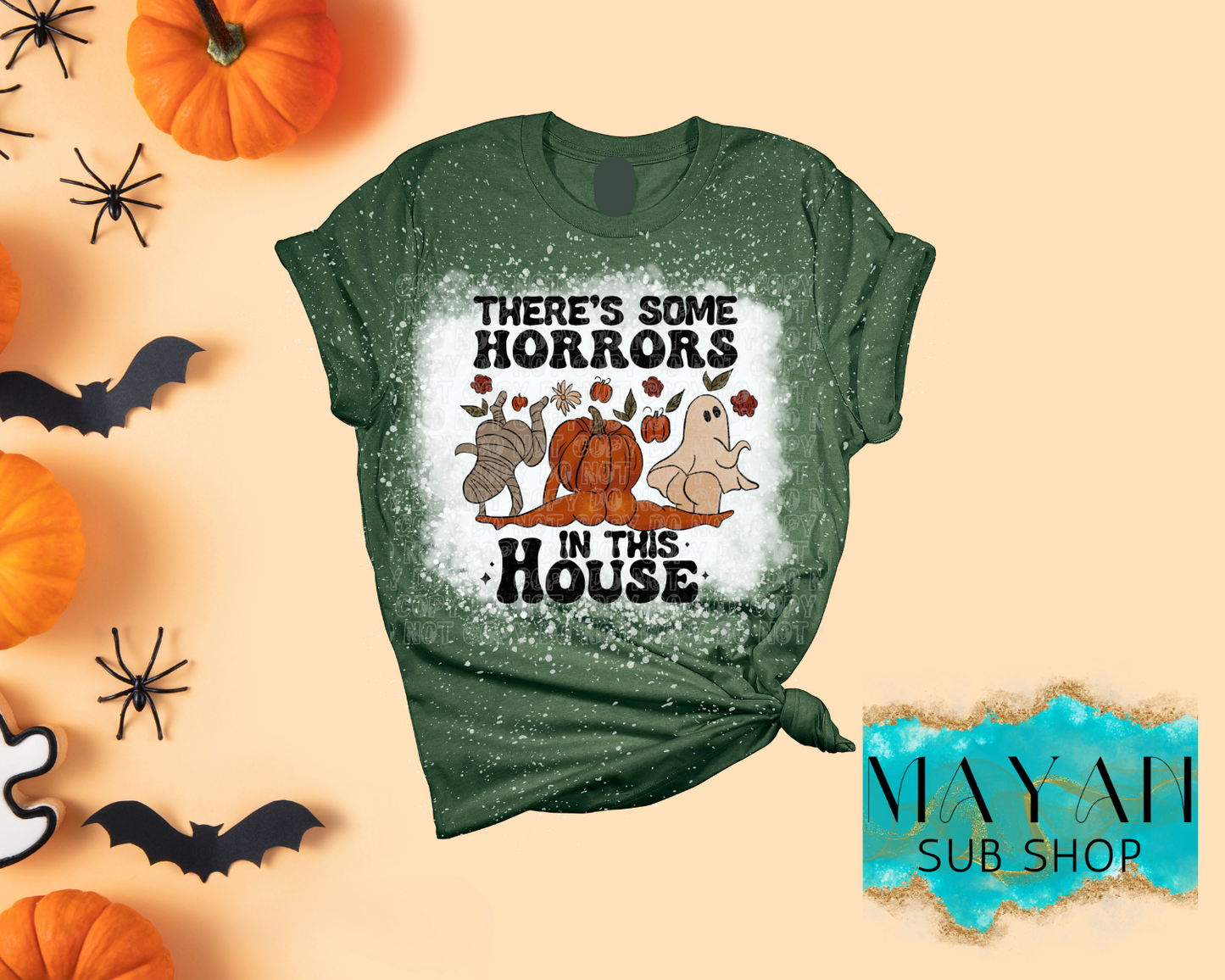 Horrors In This House Bleached Shirt - Mayan Sub Shop