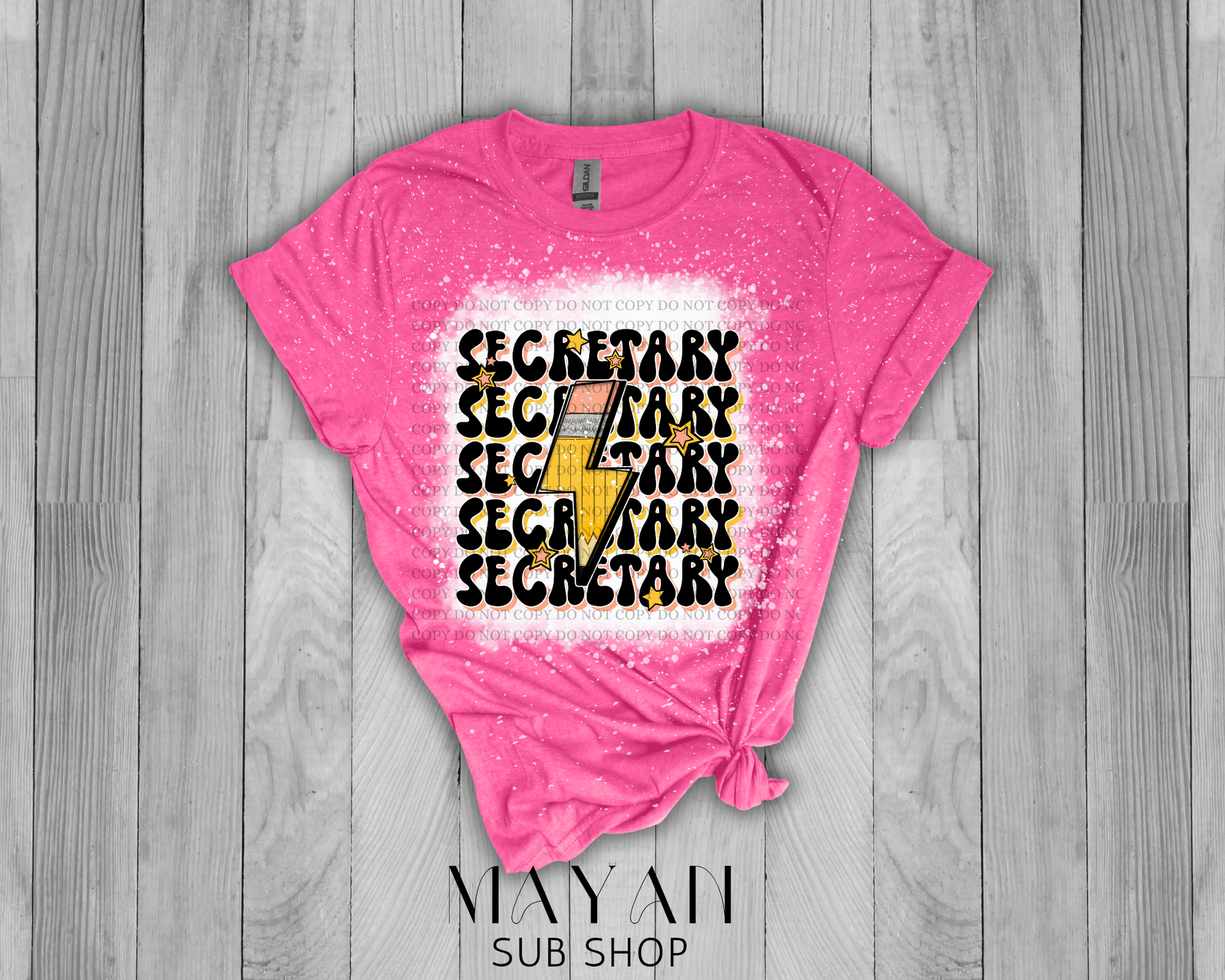 Secretary Retro Bleached Shirt - Mayan Sub Shop