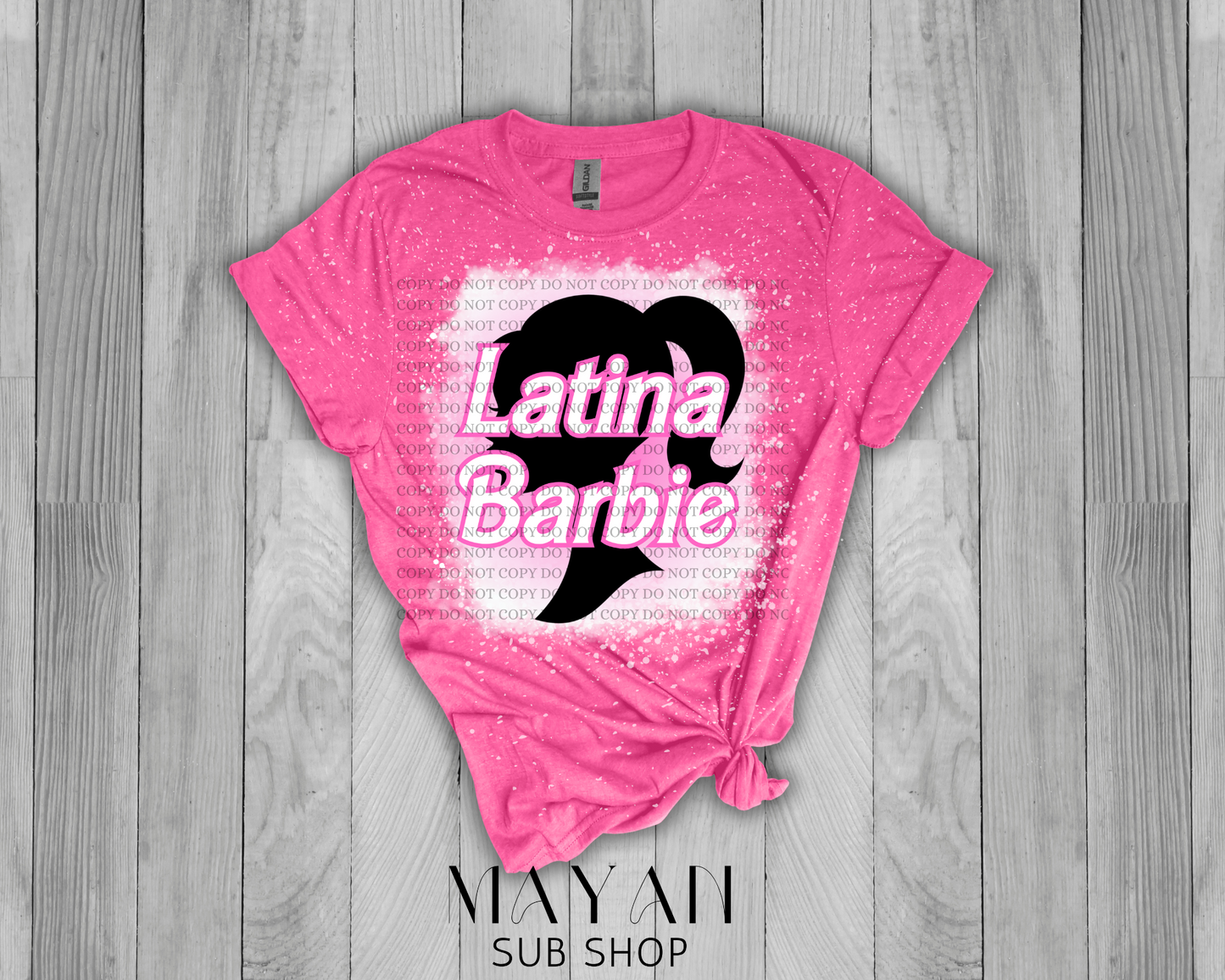 Latina Barb bleached shirt - Mayan Sub Shop