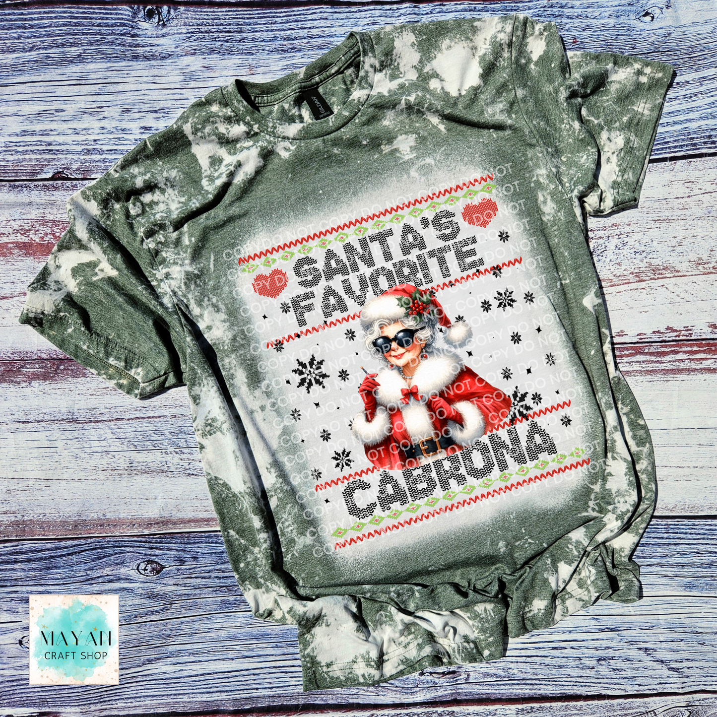 Santa's Favorite Cabrona Bleached Tee