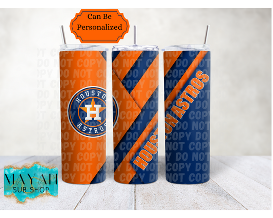 Houston Baseball Orange and Blue 20 oz. Skinny Tumbler - Mayan Sub Shop