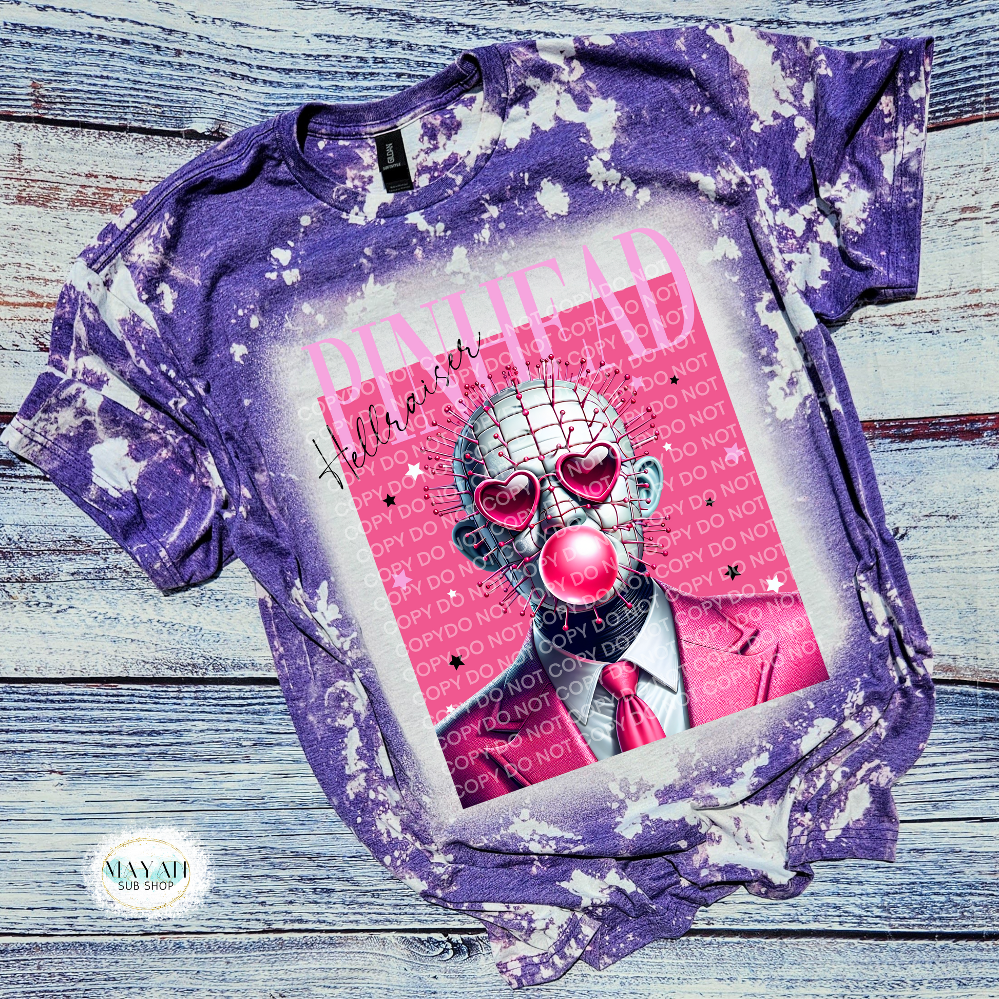 Pinhead bleached tee. -Mayan Sub Shop