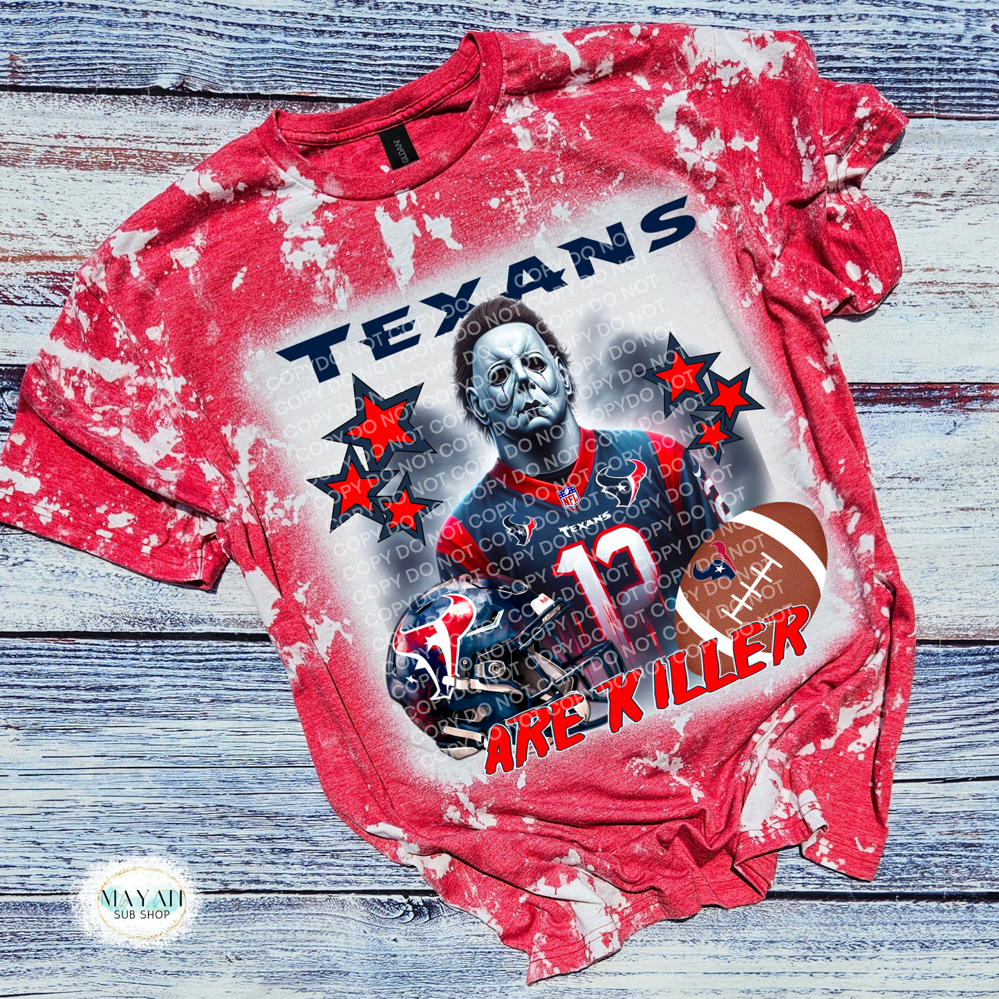 Killer Houston Football Bleached Tee