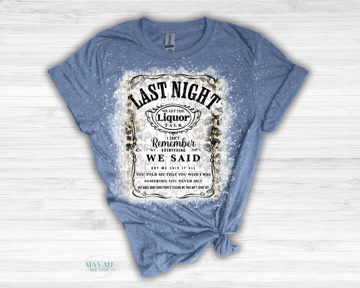 Last Night Talk Bleached Shirt - Mayan Sub Shop