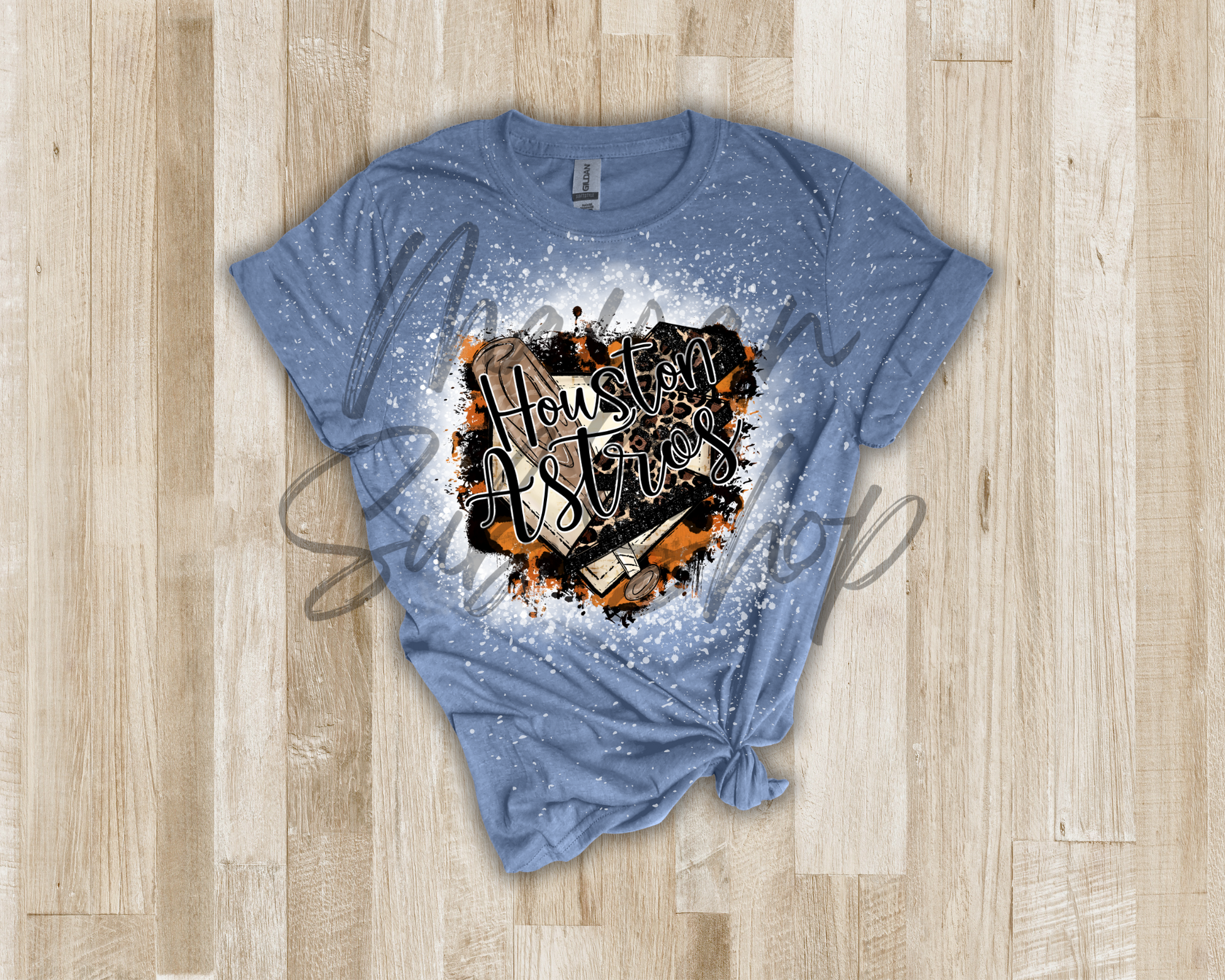 Astros home plate bleached shirt - Mayan Sub Shop