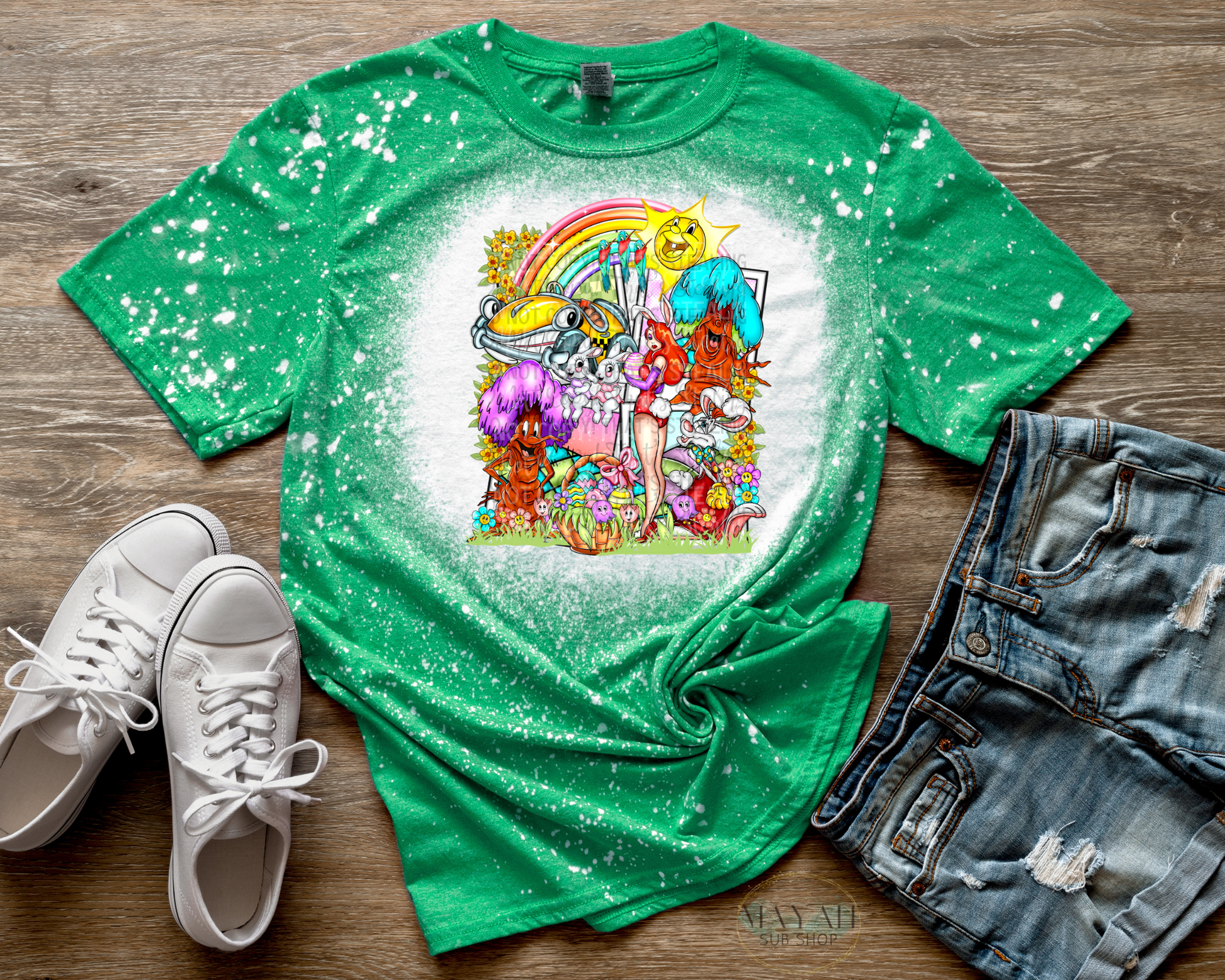 Easter Toon Bleached Tee - Mayan Sub Shop