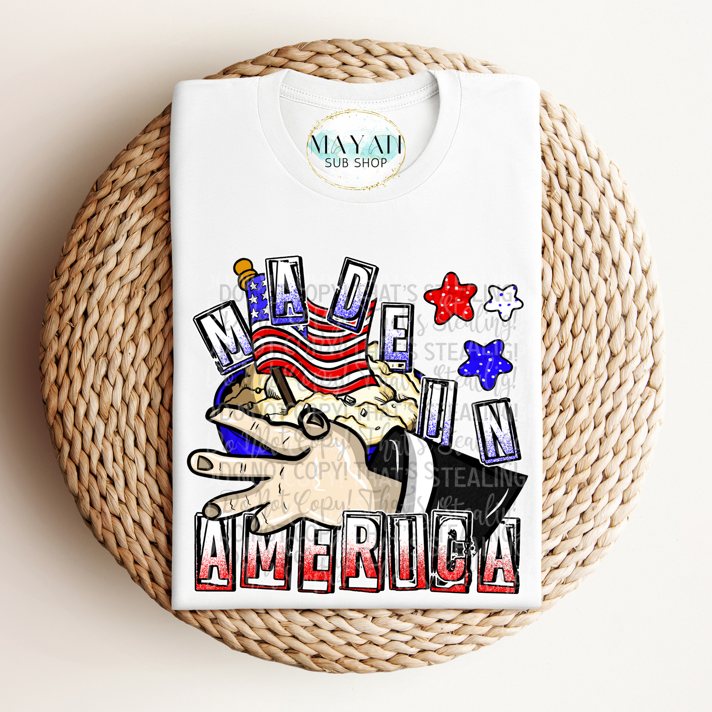 Made in America shirt. -Mayan Sub Shop