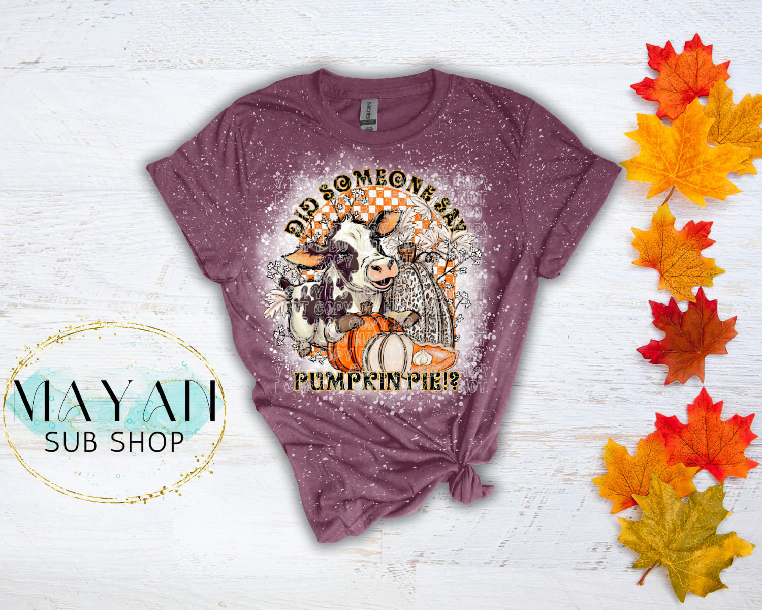 Pumpkin Pie Bleached Shirt - Mayan Sub Shop