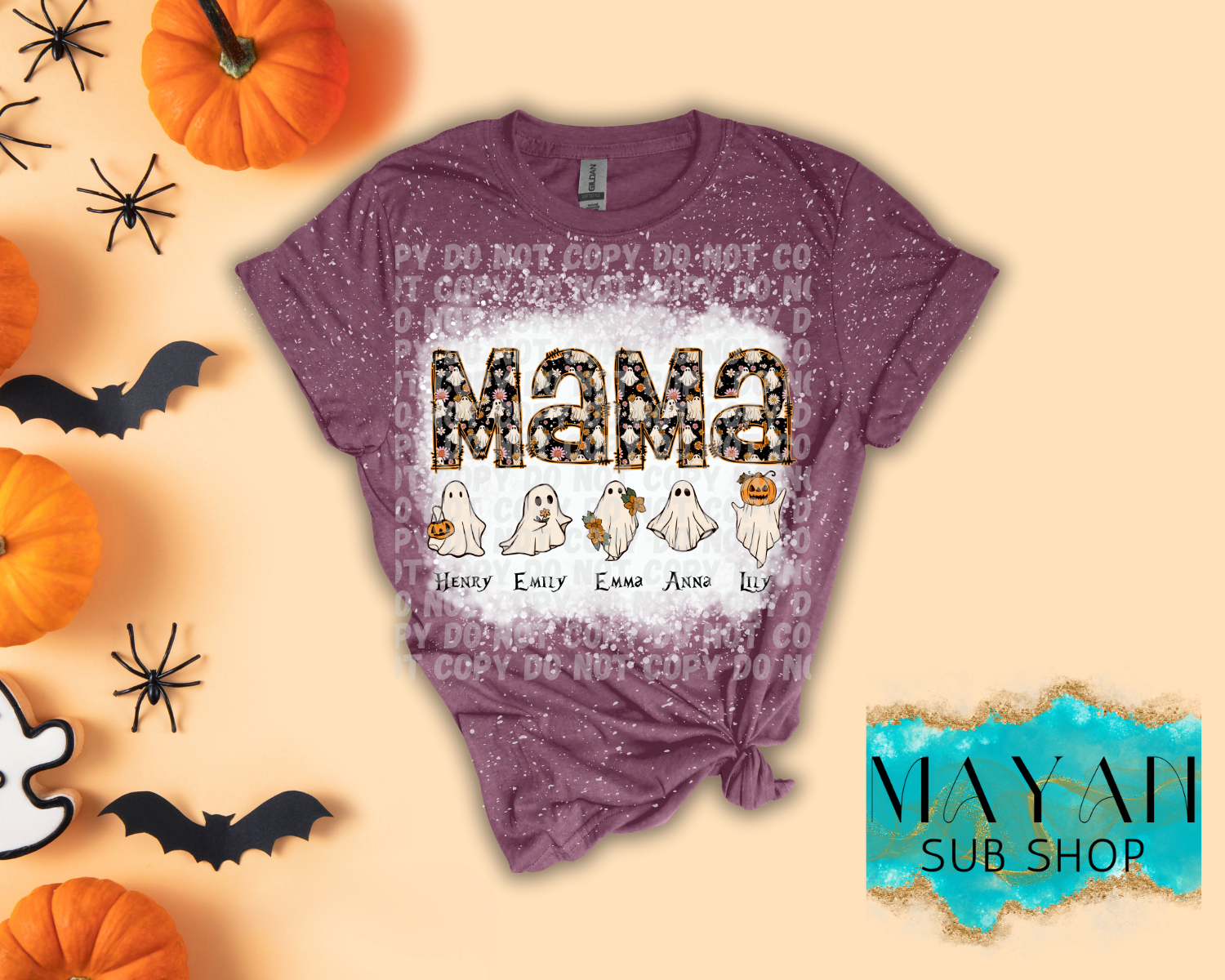 Mama's Ghost Bleached Shirt - Mayan Sub Shop