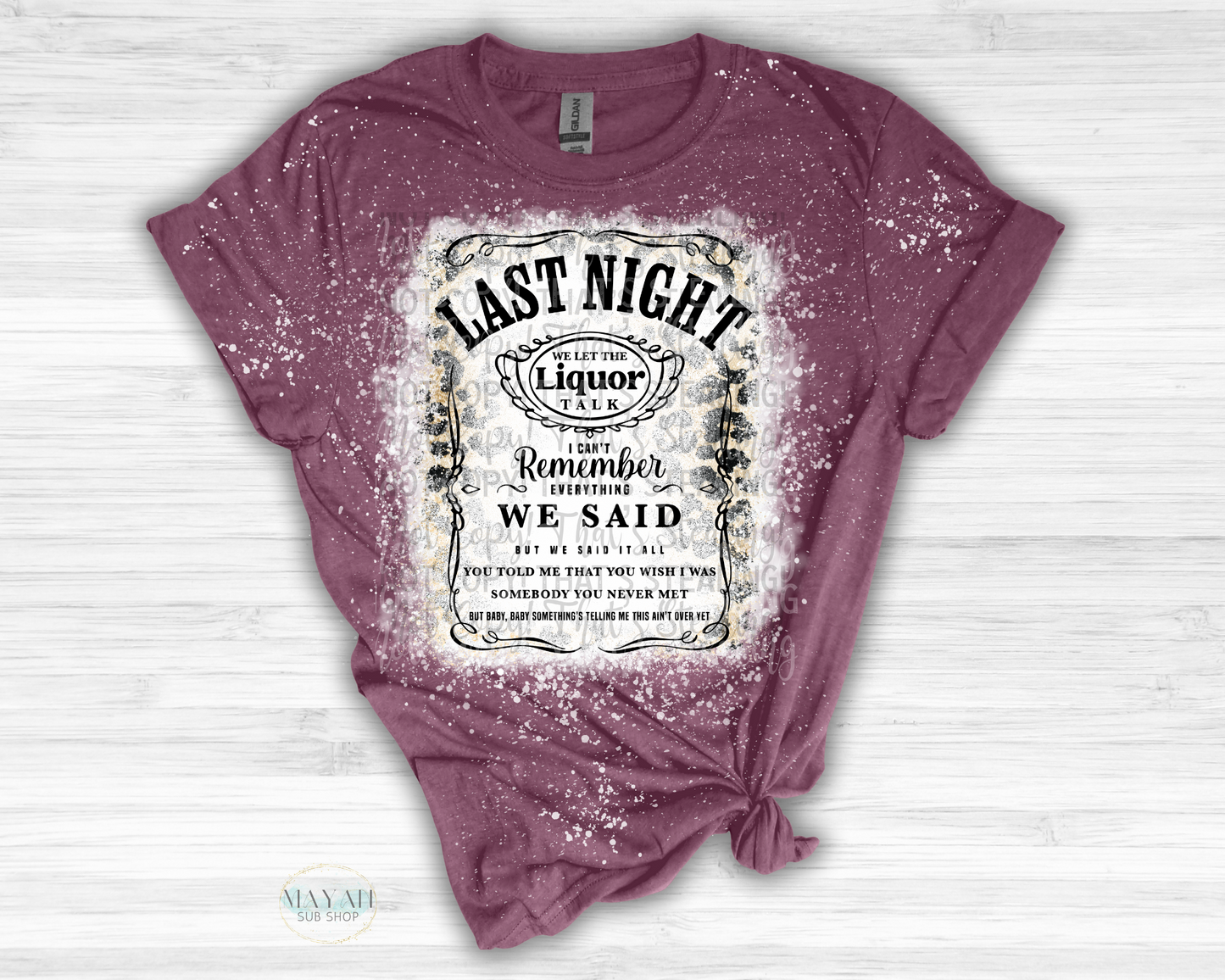 Last Night Talk Bleached Shirt - Mayan Sub Shop