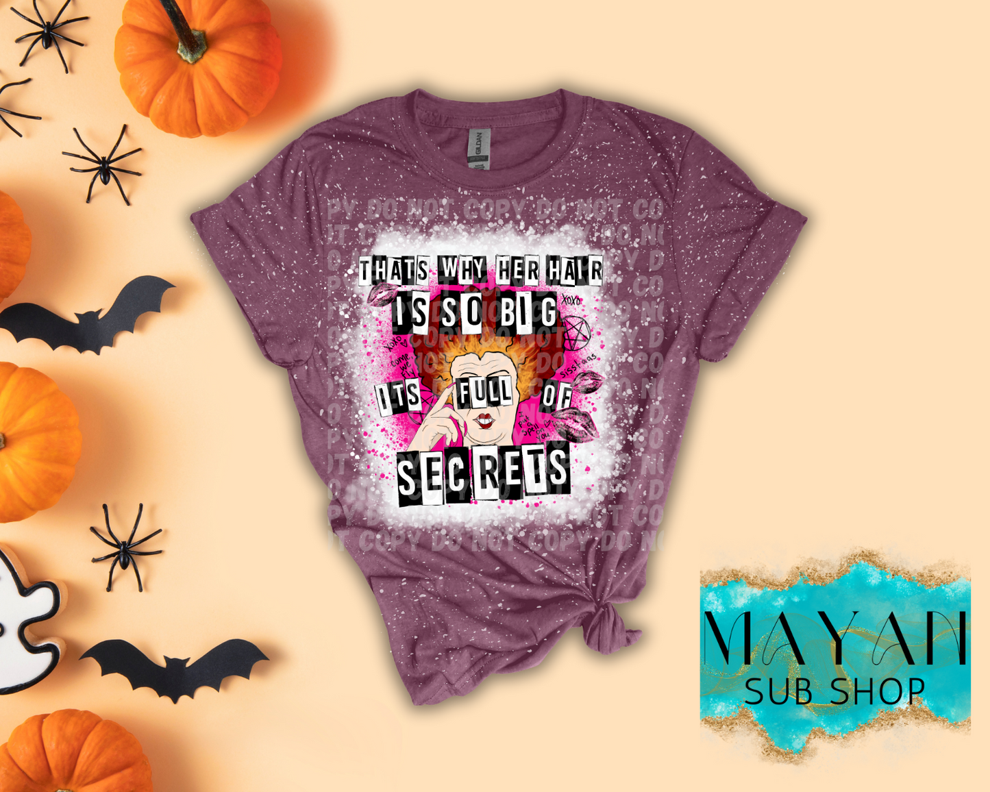 Full Of Secrets Bleached Shirt - Mayan Sub Shop