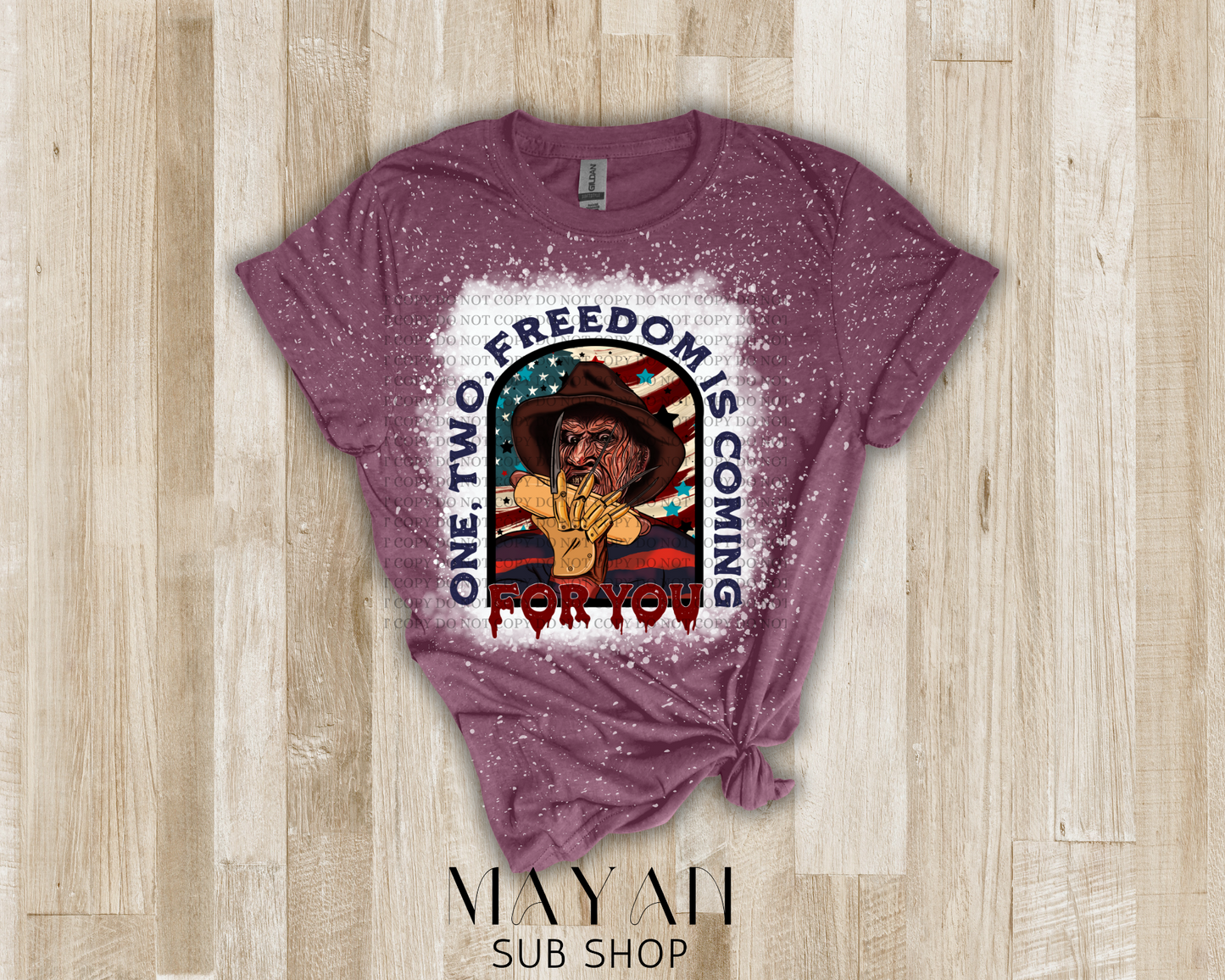 Freedom is coming bleached shirt - Mayan Sub Shop