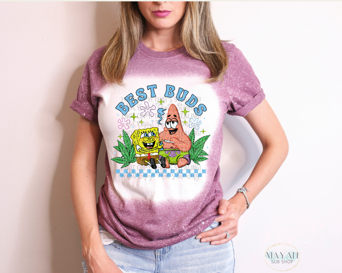 Best Buds Bleached Tee - Mayan Sub Shop