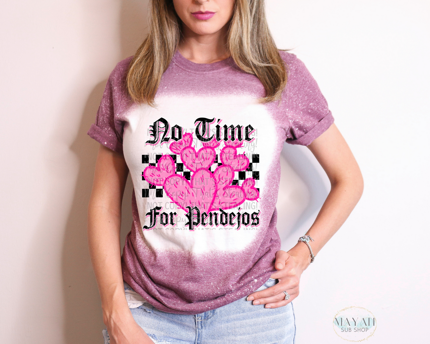 No Time For Pendejos Bleached Tee - Mayan Sub Shop