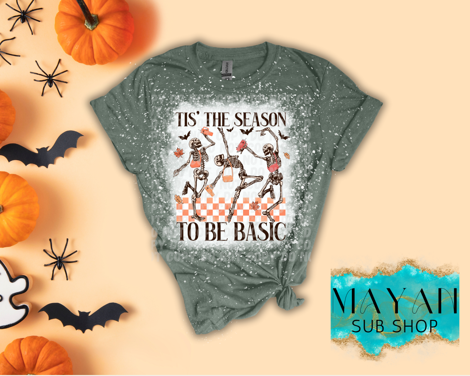 Season To Be Basic Bleached Shirt - Mayan Sub Shop