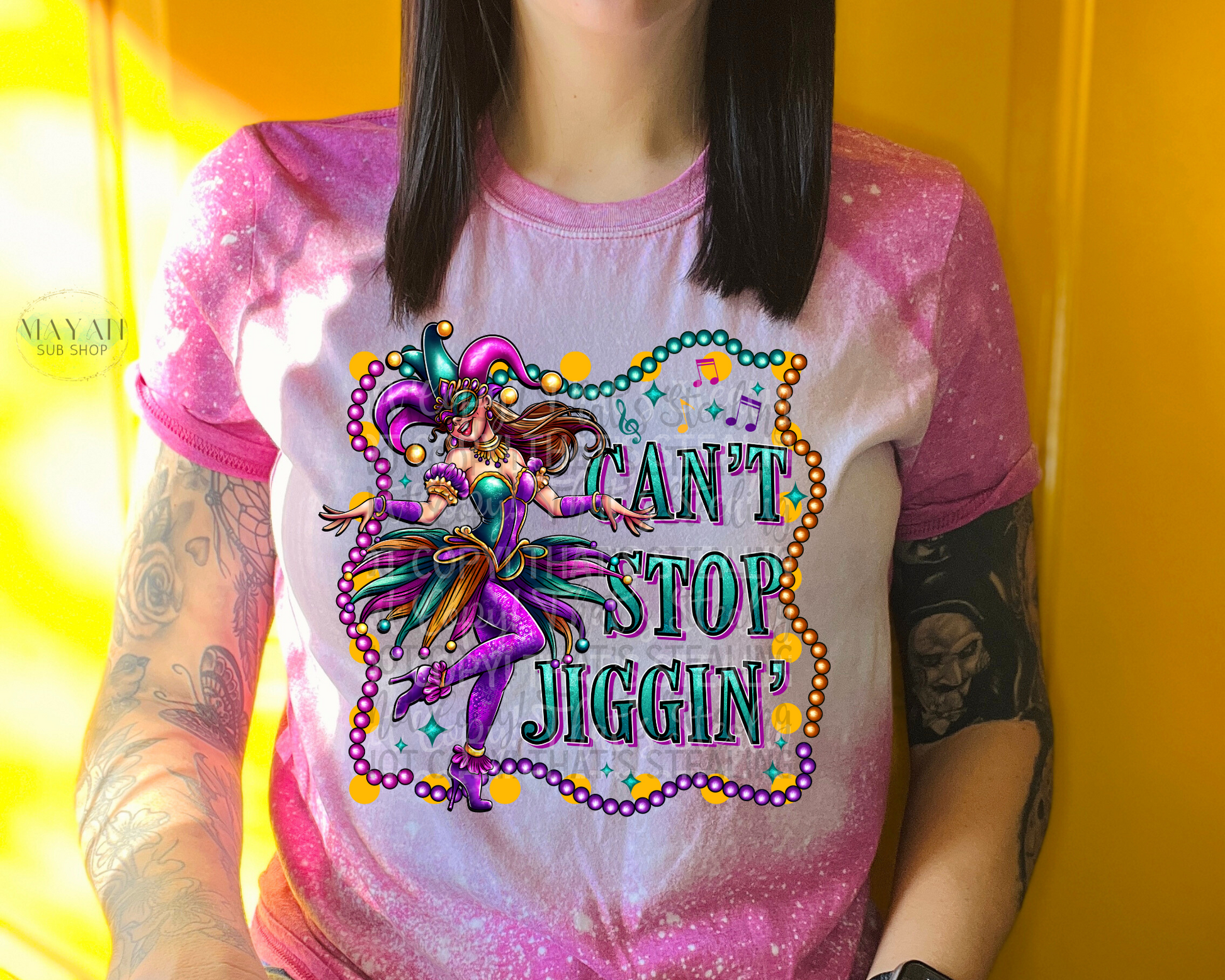 Can't Stop Jiggin' Bleached Shirt - Mayan Sub Shop