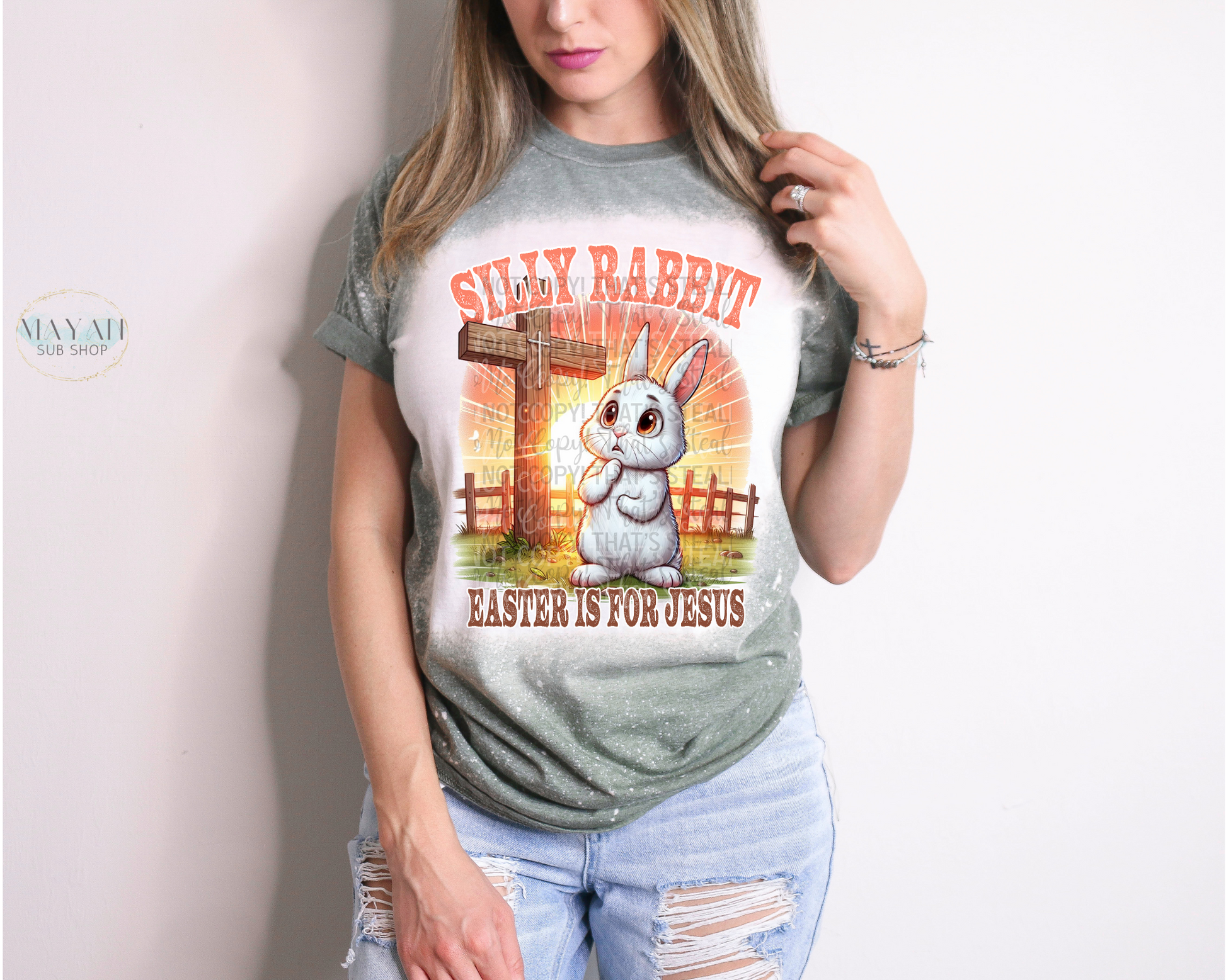Easter is for Jesus bleached tee. -Mayan Sub Shop