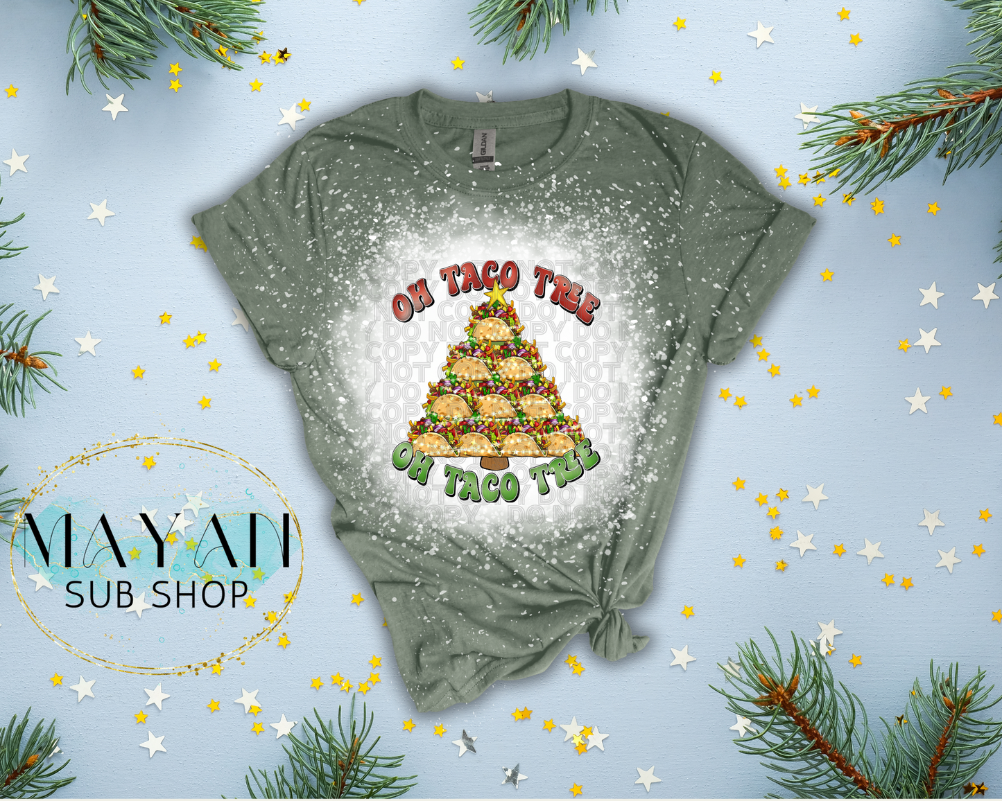 Taco Tree Bleached Shirt - Mayan Sub Shop