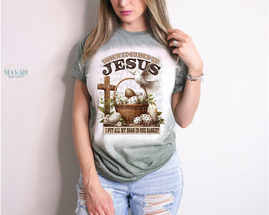Jesus bleached tee. -Mayan Sub Shop