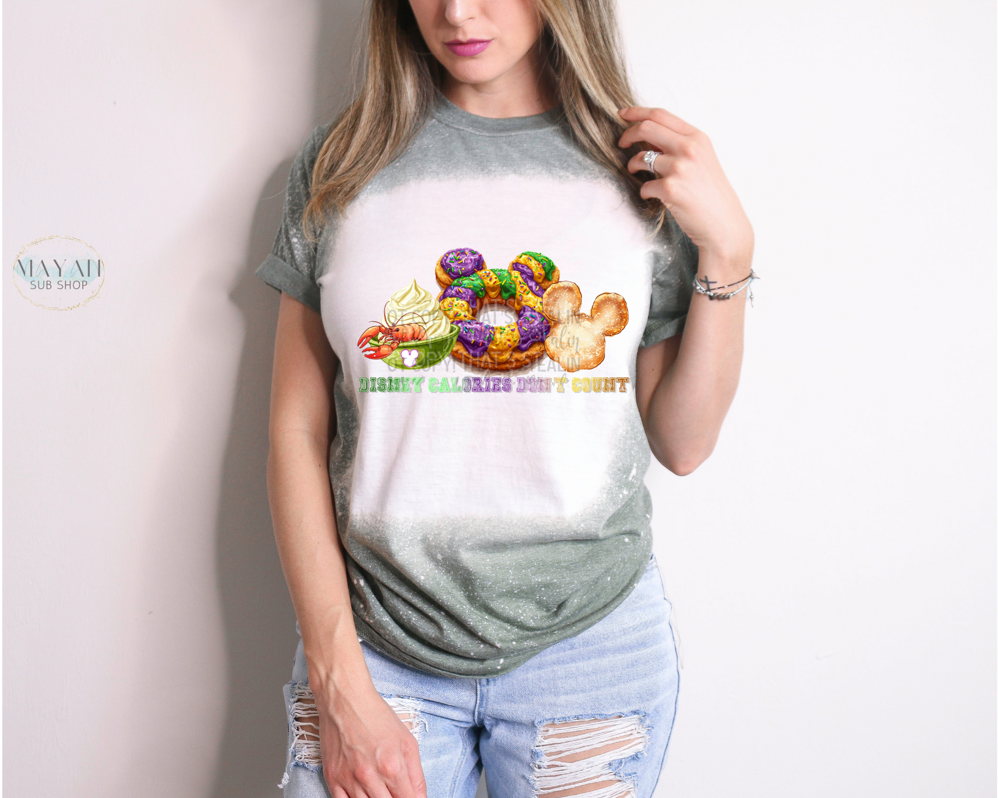 Calories Don't Count Bleached Shirt - Mayan Sub Shop