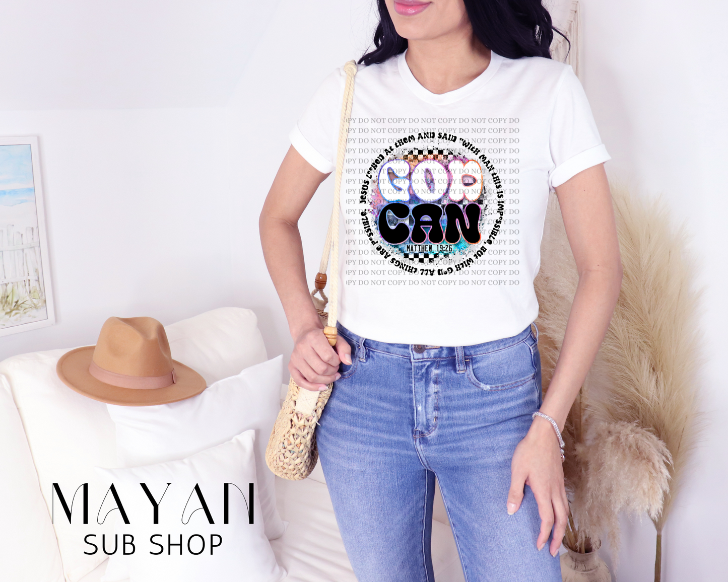 God can in white shirt. -Mayan Sub Shop