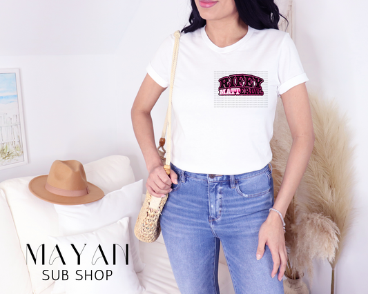 Rifey matterial white shirt from the front. - Mayan Sub Shop