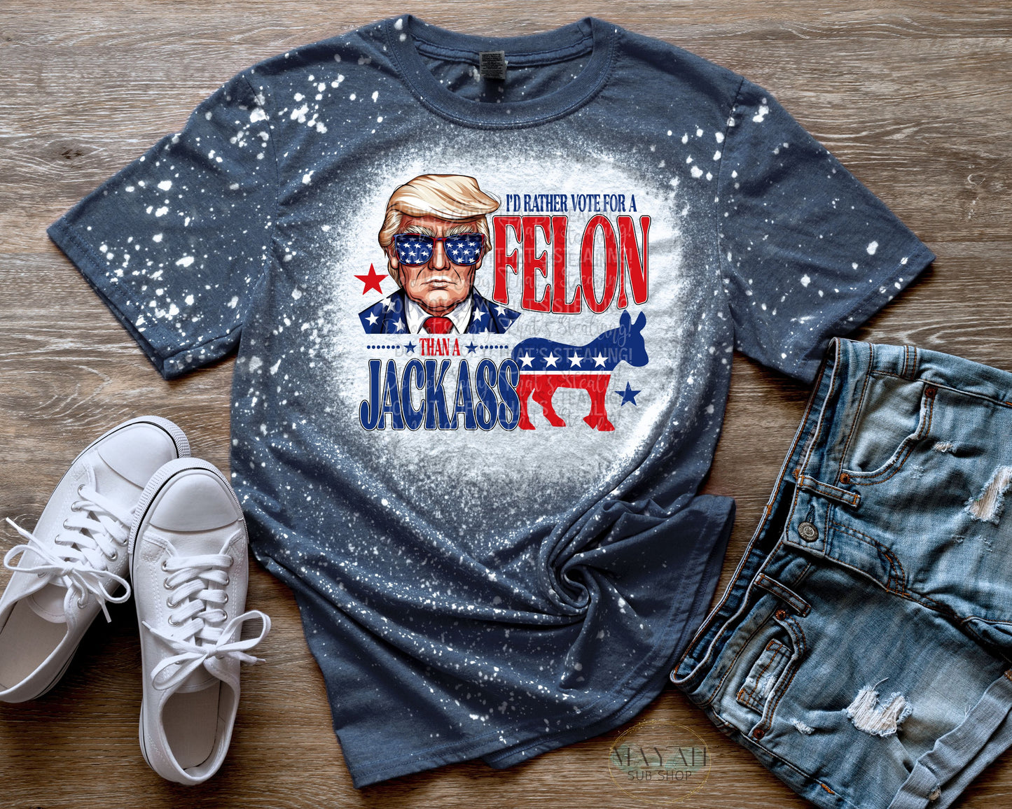 Vote For A Felon Bleached Tee
