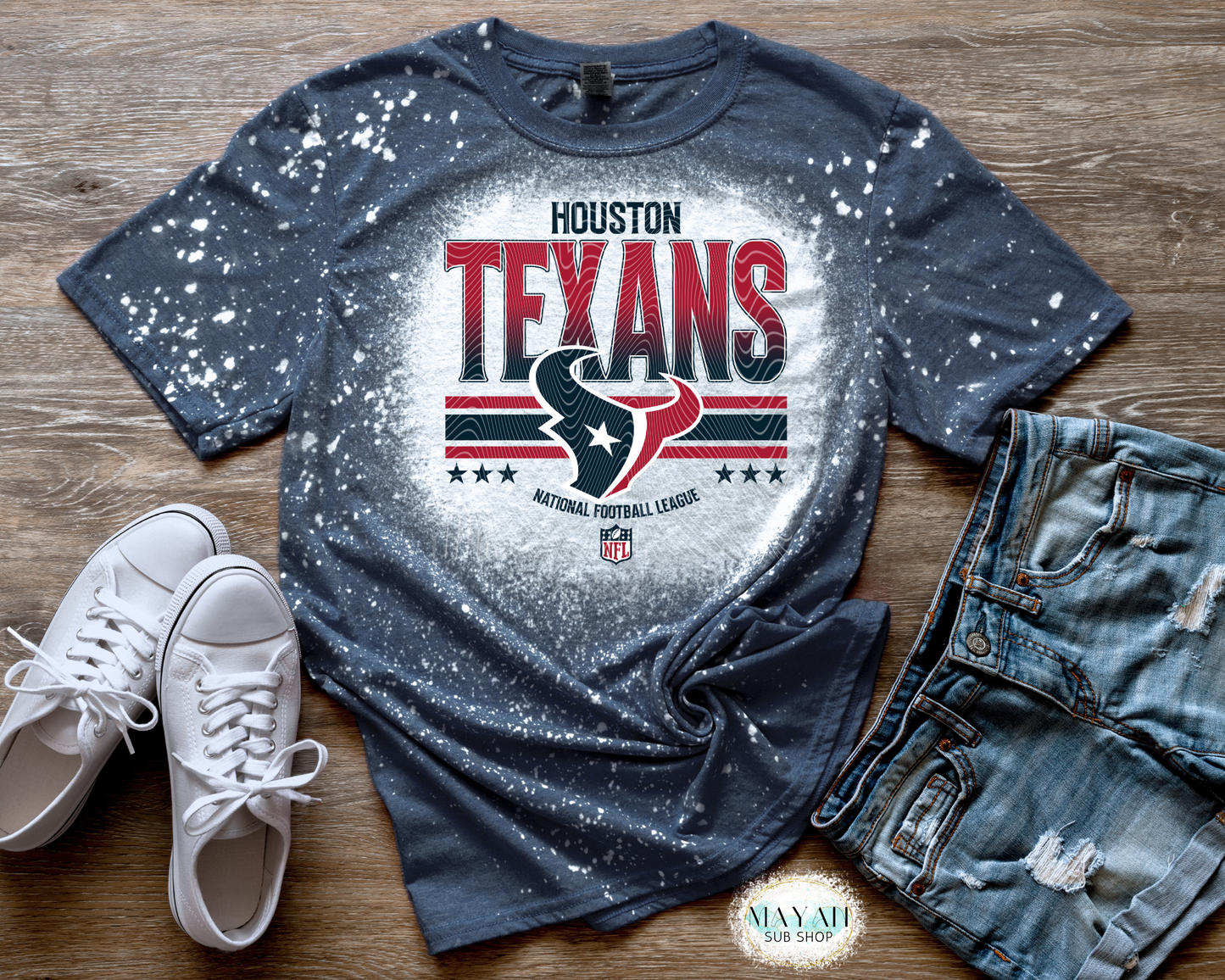 Houston Football League Bleached Tee