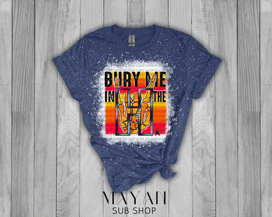 Bury me in the H in heather navy bleached shirt. - Mayan Sub Shop