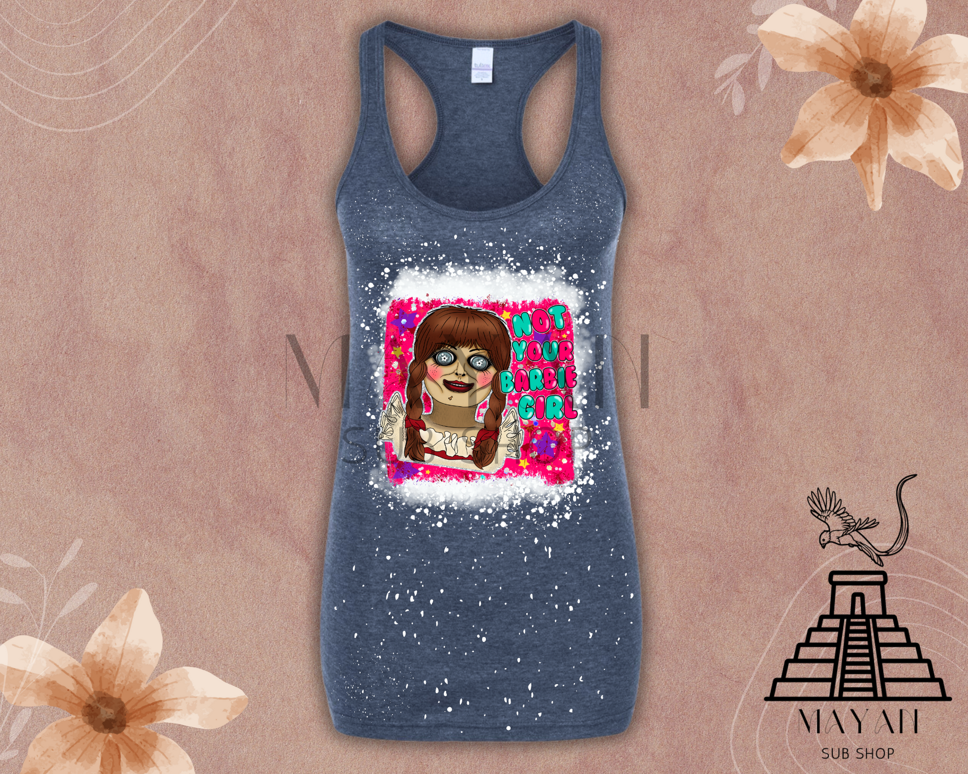 Not your girl bleached tank top - Mayan Sub Shop