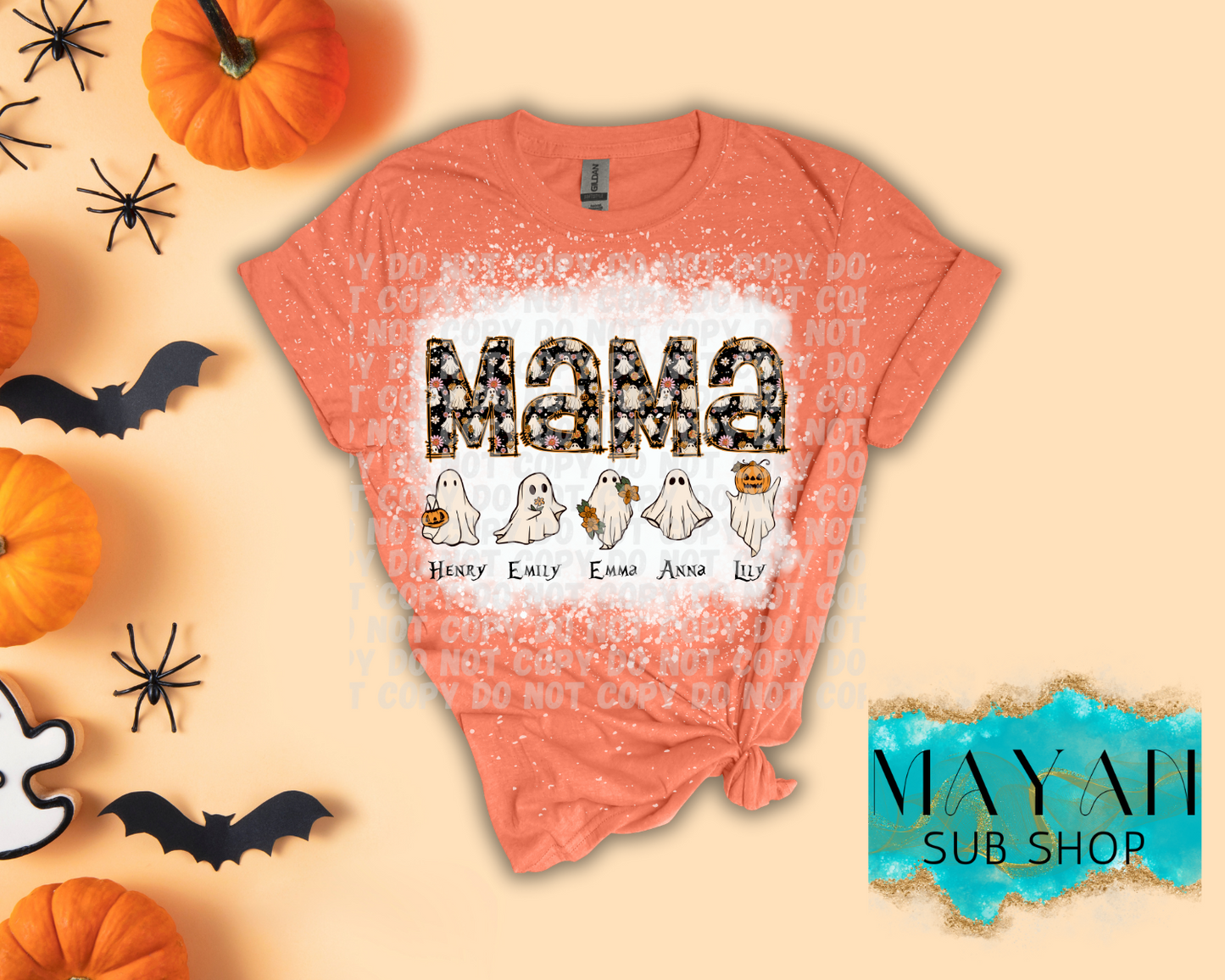 Mama's Ghost Bleached Shirt - Mayan Sub Shop