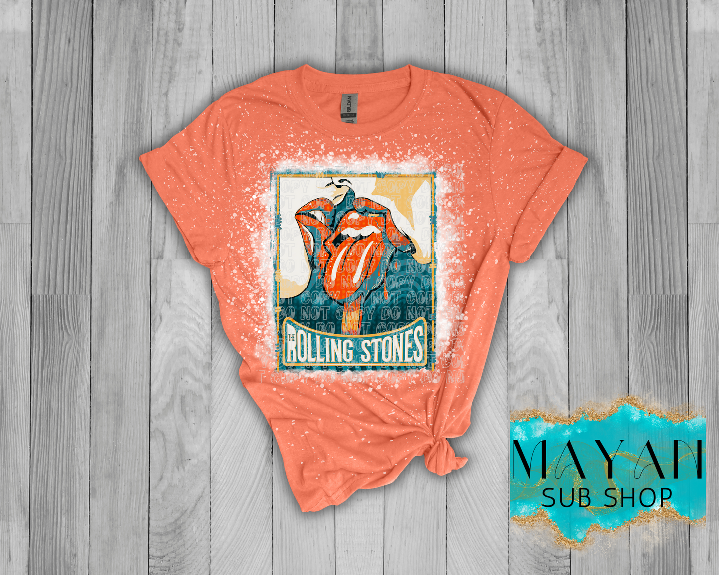 Rolling Stones Bleached Shirt - Mayan Sub Shop
