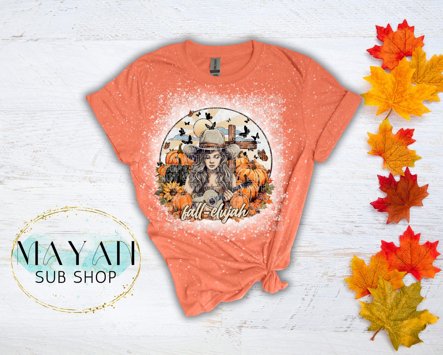 Fall-elujah Bleached Shirt - Mayan Sub Shop