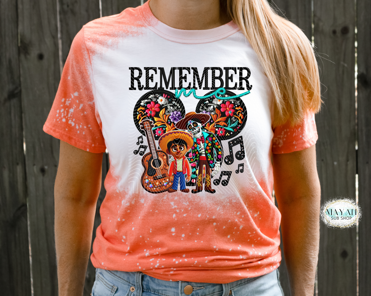 Remember me heather orange bleached tee. -Mayan Sub Shop