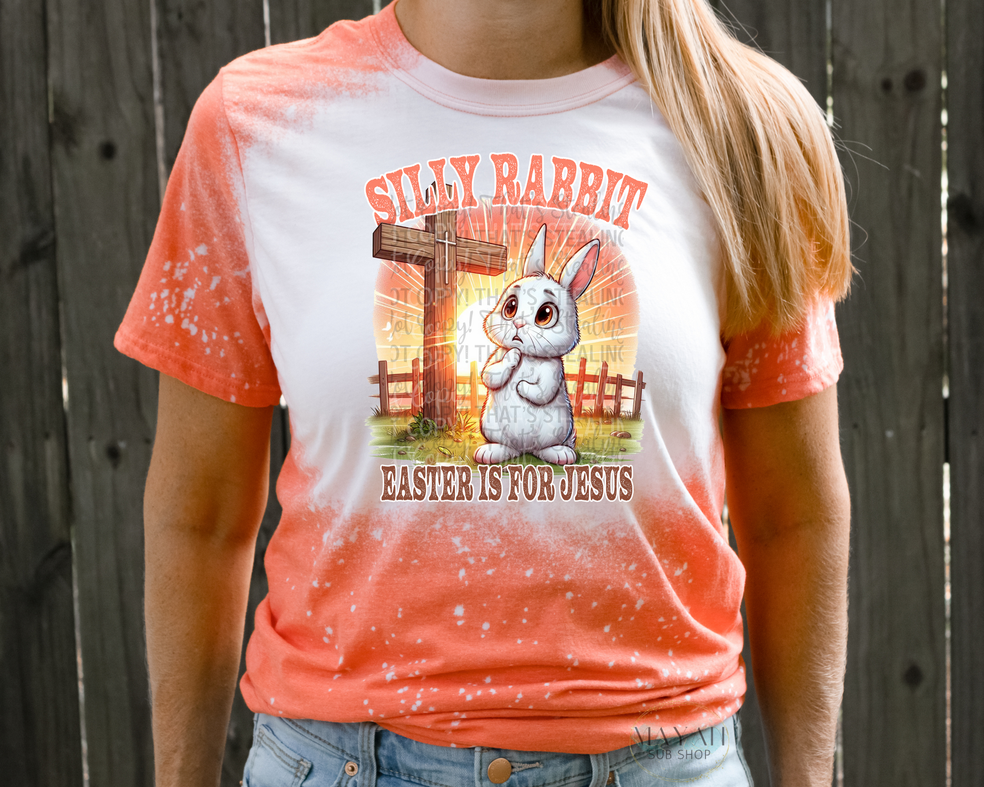 Easter Is For Jesus Bleached Tee - Mayan Sub Shop