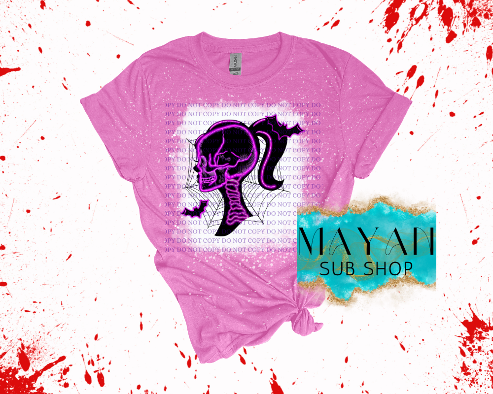 Skellie Glow Doll Bleached Shirt - Mayan Sub Shop