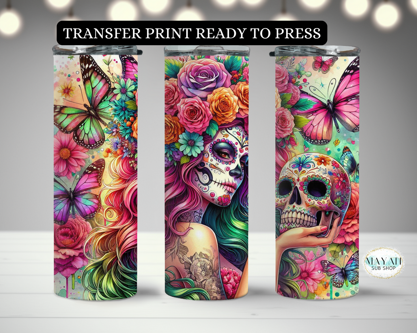 Pink Catrina Transfer Print